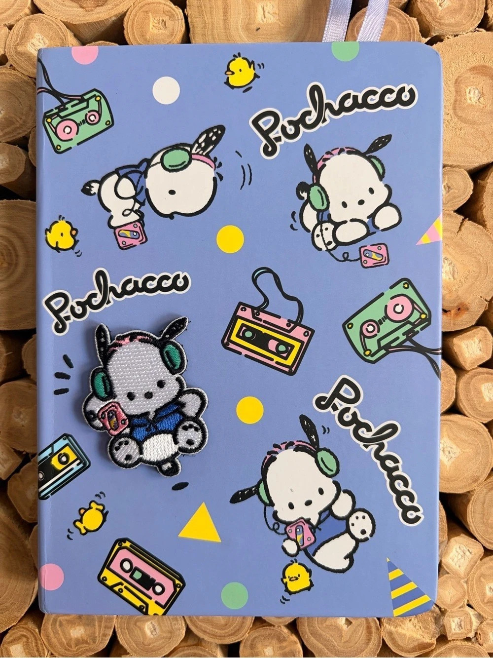 Sanrio Pochacco B6 Hardcover Notebook w/ Removable Patch